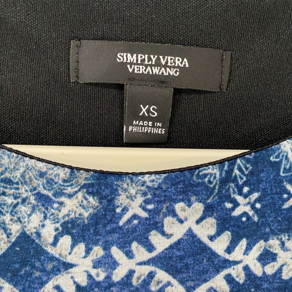 Simply Vera Wang 90s Dress XS Blue Patchwork Bandana Asymmetrical Boho Western - Picture 7 of 11